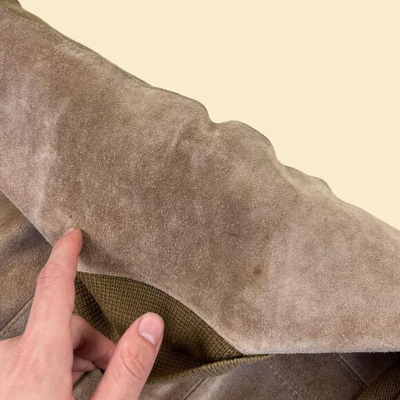 1970s XL leather jacket by Northgate, vintage knit & leather zip up mens jacket - Picture 7 of 9